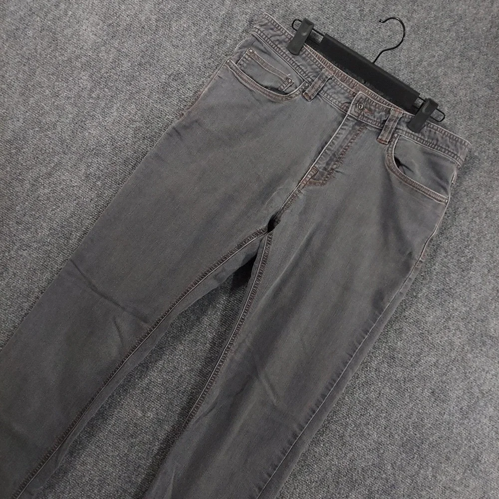 PrAna Jeans Mens Fits 32x31 Gray Charcoal Wash Slim Straight Stretch Denim Pants